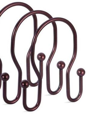 12 Pack Double Shower Curtain Hooks Rings